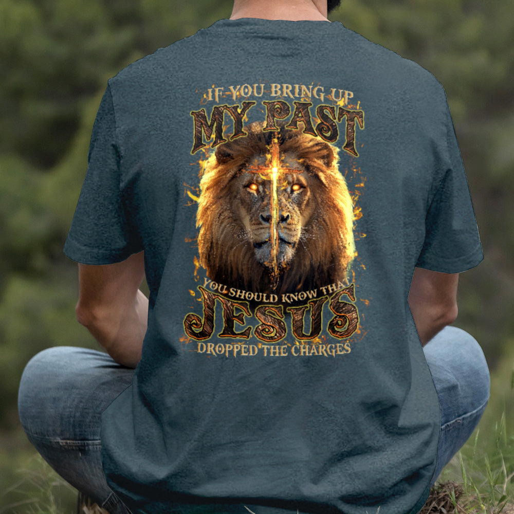 Teesdily | Jesus Christ Lion Cross Shirt, Jesus Dropped The Charges Lion Sweatshirt, Faith Religious Hoodie Mug, Jesus Lover Gift