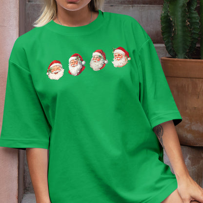 Teesdily | Santa Claus Sweatshirt, Vintage Santa Shirt Merry Christmas, Funny Santa Holiday Hoodie Mug, Christmas Gift Family