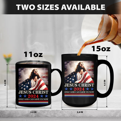 Teesdily | Jesus American Flag Shirt, Jesus Christ 2024 Only God Can Save Us Now Tee Sweatshirt Hoodie Mug, Independence Day Gifts, Jesus Lovers Gifts