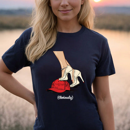 Teesdily | High Heel Obviously Shirt, High Heel Women Sweatshirt, Comma La T-shirt, Red Baseball Cap Tee, We Are Not Going Back Mug, Women Gift