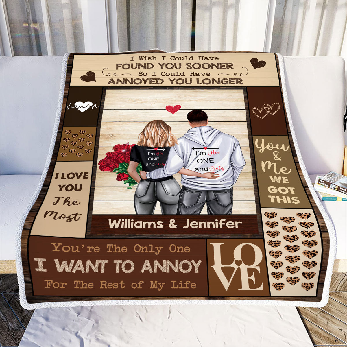 Teesdily | Personalized Fleece Blanket To My Husband I Wish I Could Have Found You Sooner Throw Blanket For Couple Valentine Wedding Anniversary