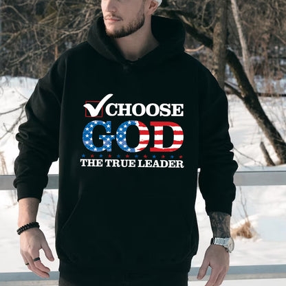 Teesdily | Choose God The True Leader Shirt, Happy Independence Day Shirt, Jesus Patriot American Flag Sweatshirt Hoodie Mug, Jesus Lovers Gift