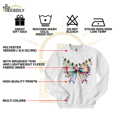 Teesdily | Christ Light Bow Shirt, Christmas Coquette Bow Tee Sweatshirt Hoodie Mug, Xmas Coquette Bow Shirt, Christmas Gift