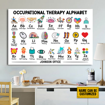 Teesdily | Occupational Therapy Alphabet Customized Poster Alphabet Poster Abc's Of Ot Occupational Therapist Print Occupational Therapy Decor