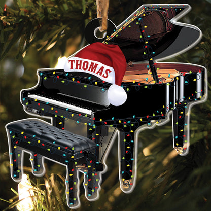 Teesdily | Personalized Piano Christmas Ornament, Music Christmas Ornament, Piano Player Musician Ornament, Piano Lovers Gift