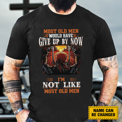 Teesdily | Customized Christian Biker Shirt, I'm Not Like Most Old Men Biker Sweatshirt Hoodie Mug, Christian Motorcycle Tee, Speed Lovers Gifts