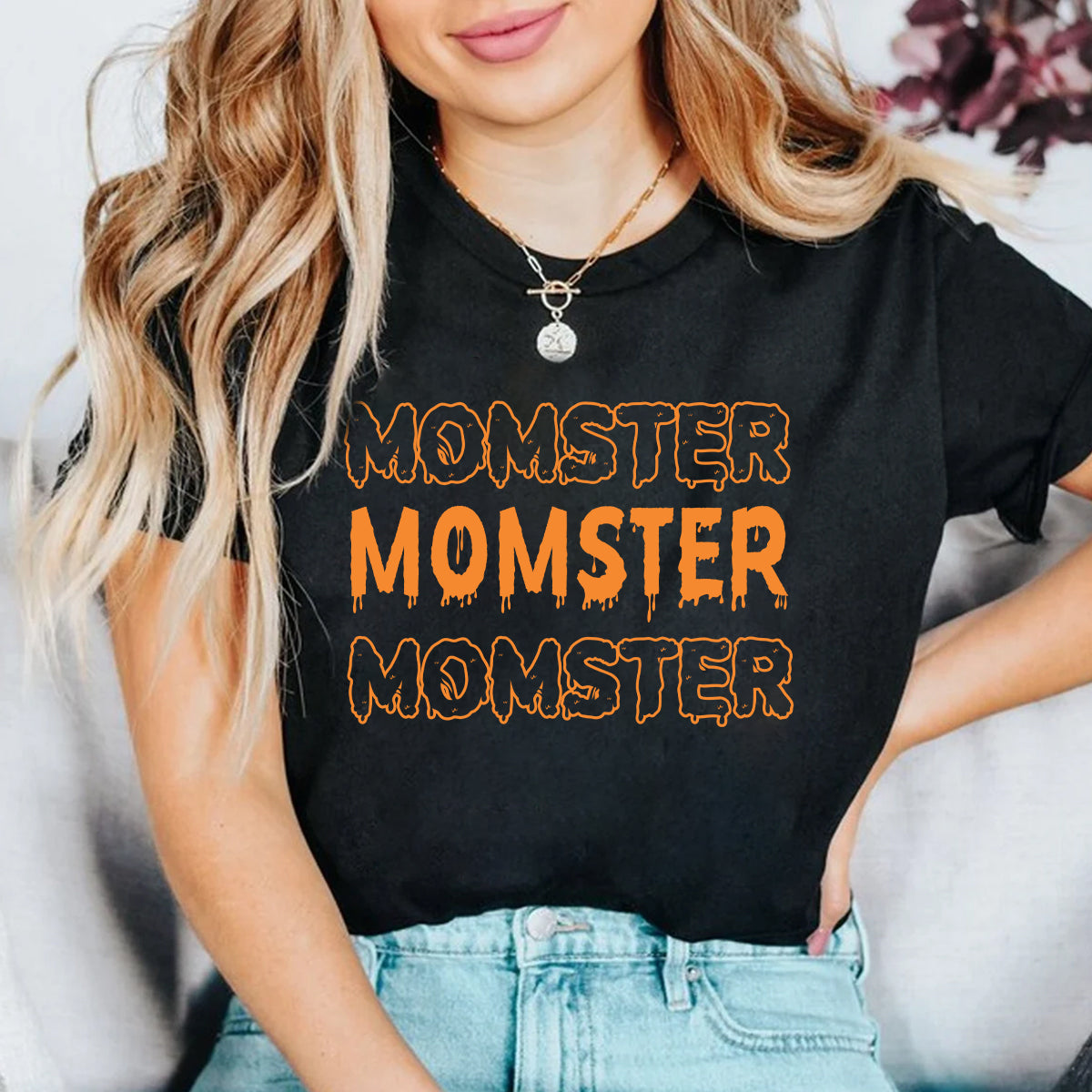 Teesdily | Dad Mom Halloween Shirt, Momster Dadcula Tee Sweatshirt Hoodie Mug, Momster Halloween Costume, Halloween Lovers Gifts, Mom Dad Gifts