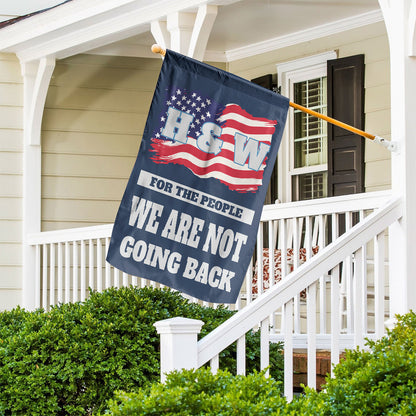 Teesdily | We Are Not Going Back Garden Flag, H & W 2024 Garden Flag, American Flag Progressive Yard Banner Decoration Gift