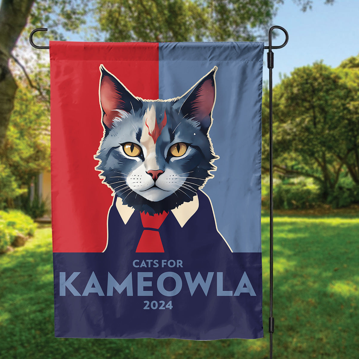 Teesdily | Cats For Kameowla 2024 Flag, Garden Flag House Outdoor Decor, Feminist 2024 Flag, Gift For Cat Lovers