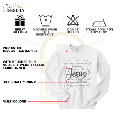 Teesdily | Jesus Christ Shirt, Love Is Patient Kind Sweatshirt Hoodie Mug, Christian Pray T-shirt, Faith Hope Love God Shirt, Jesus Lover Gifts