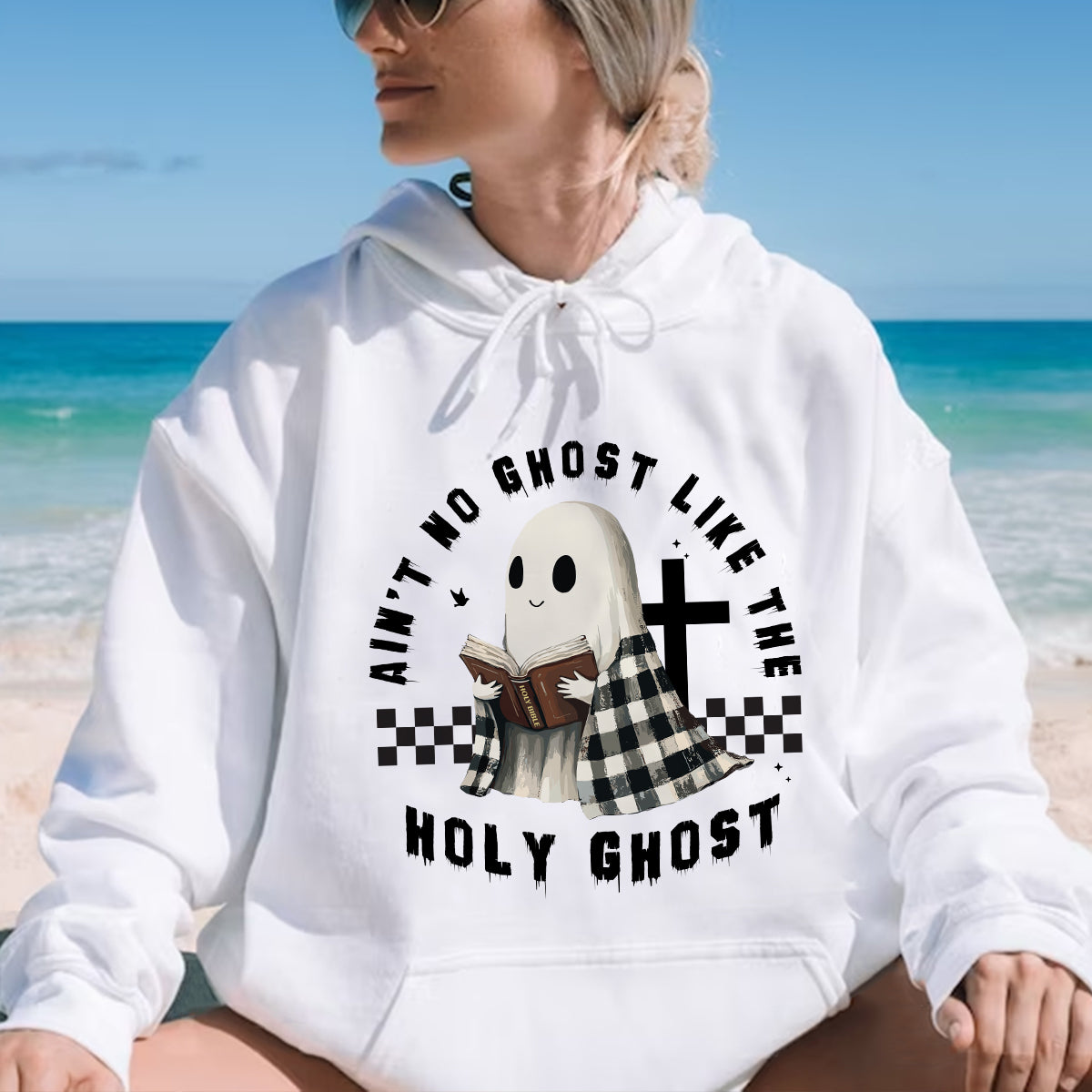 Teesdily | Holy Spirit Jesus Halloween Shirt, Ain't No Ghost Like The Holy Ghost Tee Sweatshirt Hoodie Mug, Halloween Christian Shirt