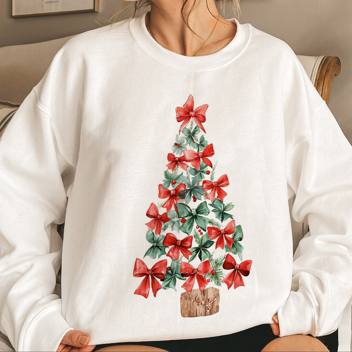 Teesdily | Christmas Tree Coquette Bow Shirt, Christmas Girly Bow Coquette Sweatshirt, Merry Christmas Tree Hoodie Mug, Christmas Gift