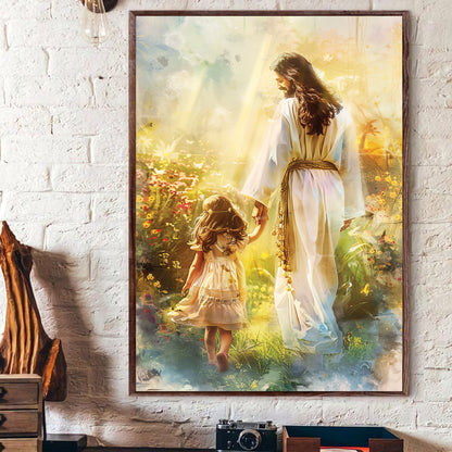 Teesdily | Jesus Poster, Jesus Blessing The Children Poster, Faith Hope Love Christian, Faith God Believers Gifts, Religious Poster Canvas