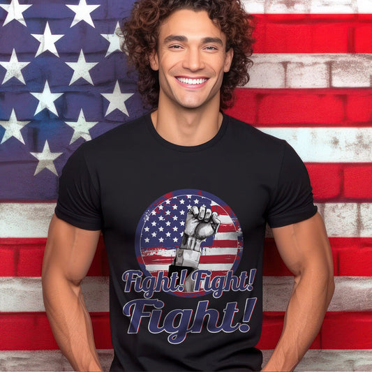 Teesdily | American Flag Fight Shirt, Fight Fighting Fighter Supporters American Shirt, American Pride Sweatshirt Hoodie Mug, Patriot Unisex T-shirt