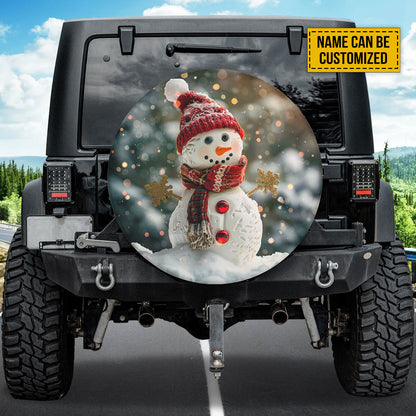 Teesdily | Christmas Snowman Spare Tire Cover, Christmas Theme Wheel Tire Cover, Christmas Car Accessories, Christmas Gift For Friend, Seasonal Decor