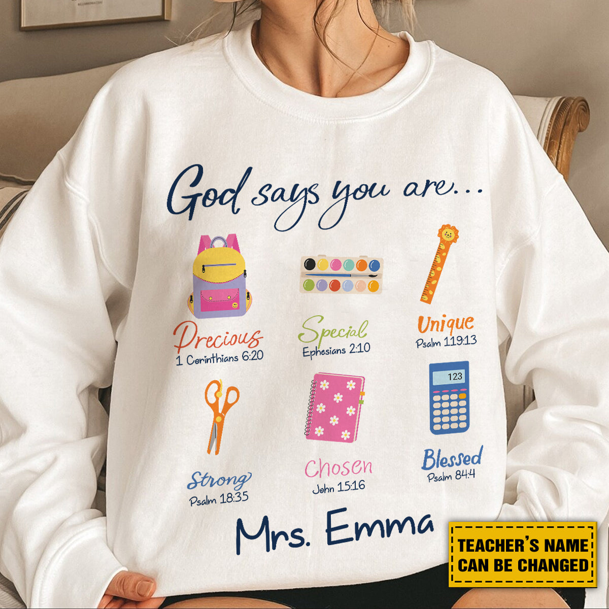 Teesdily | Custom Teacher God Says You Are Shirt, Christian Teacher Sweatshirt Hoodie Mug, Teacher Bible Verse Tee, Teacher Back To School Gifts