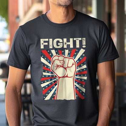 Teesdily | American Hand Fist Retro Shirt, American Fight Sweatshirt Hoodie Mug, Patriotism Vintage Crewneck, Patriotic Gifts