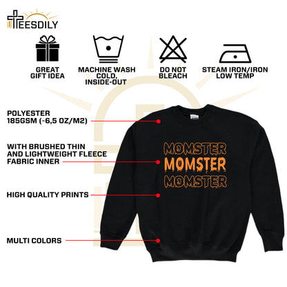 Teesdily | Dad Mom Halloween Shirt, Momster Dadcula Tee Sweatshirt Hoodie Mug, Momster Halloween Costume, Halloween Lovers Gifts, Mom Dad Gifts