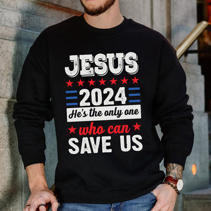 Teesdily | Jesus American Shirt, Jesus Who Can Save Us Tee Sweatshirt Hoodie Mug, Patriotic Christian Tee, Jesus Lover Gift, Patriotic Jesus Gift