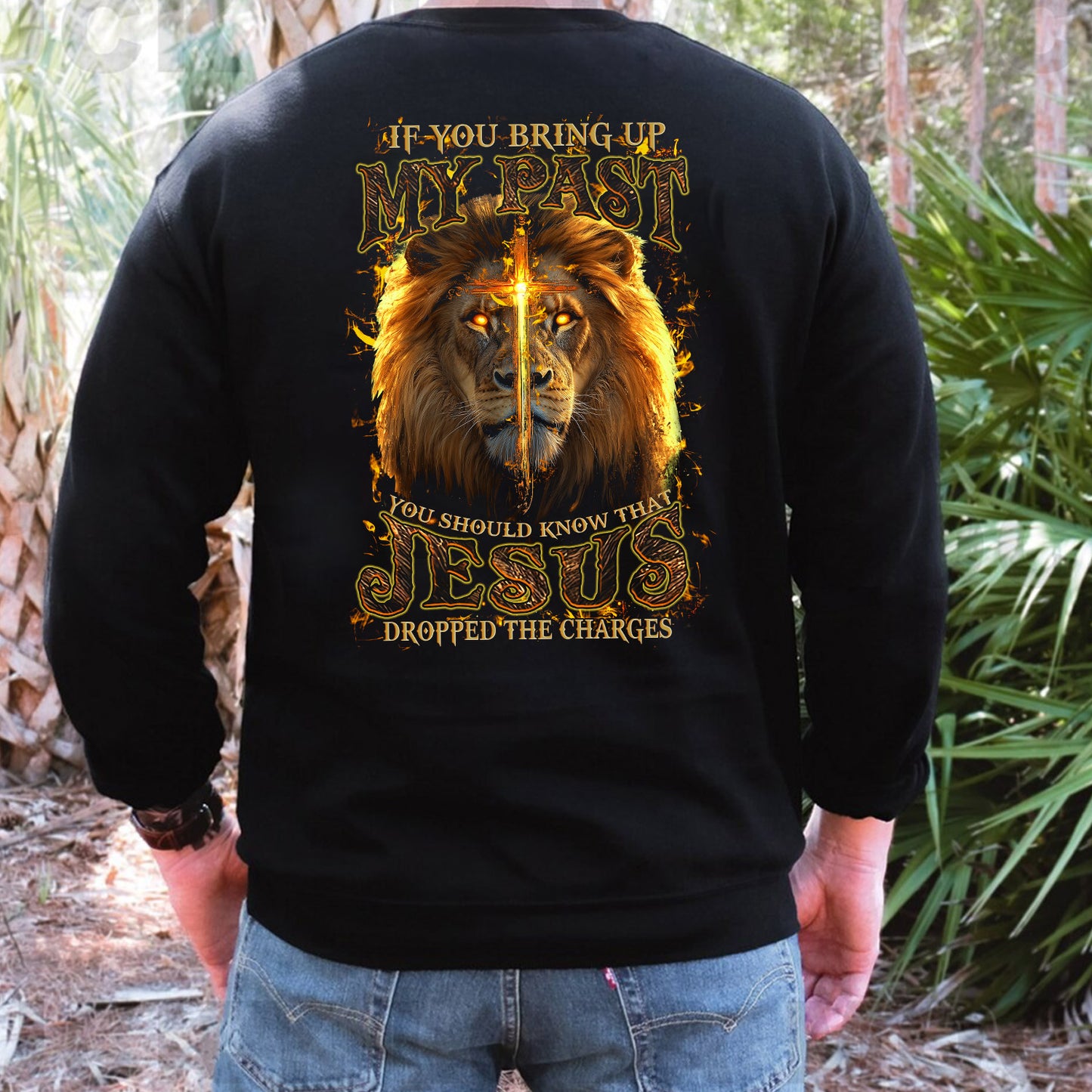 Teesdily | Jesus Christ Lion Cross Shirt, Jesus Dropped The Charges Lion Sweatshirt, Faith Religious Hoodie Mug, Jesus Lover Gift