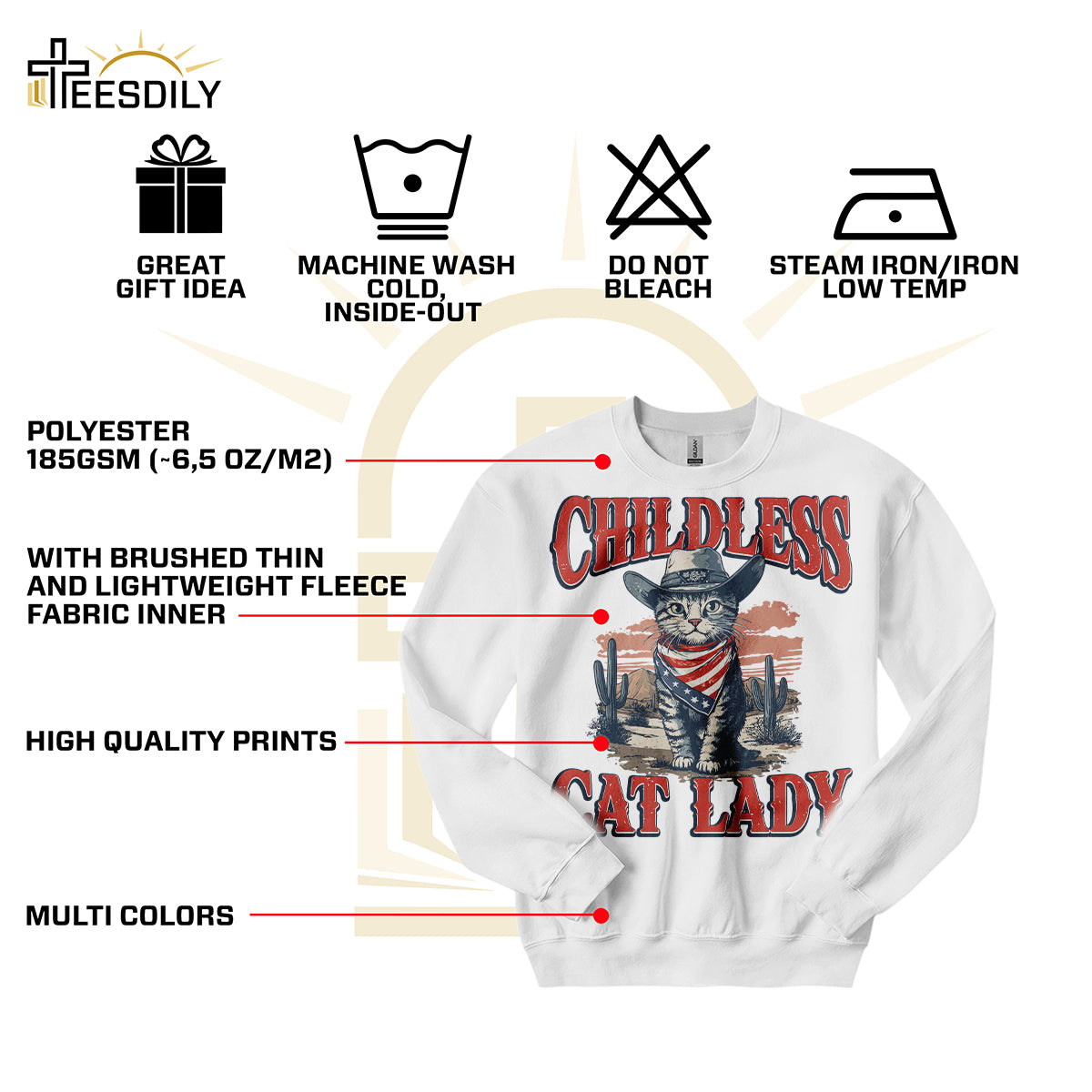 Teesdily | Childless Cat Lady Shirt, Childless Cat Lady For Comma La Sweatshirt Hoodie Mug, Vintage Cat Cowboy T-shirt, Kama-laa Tee, Patriot Gift