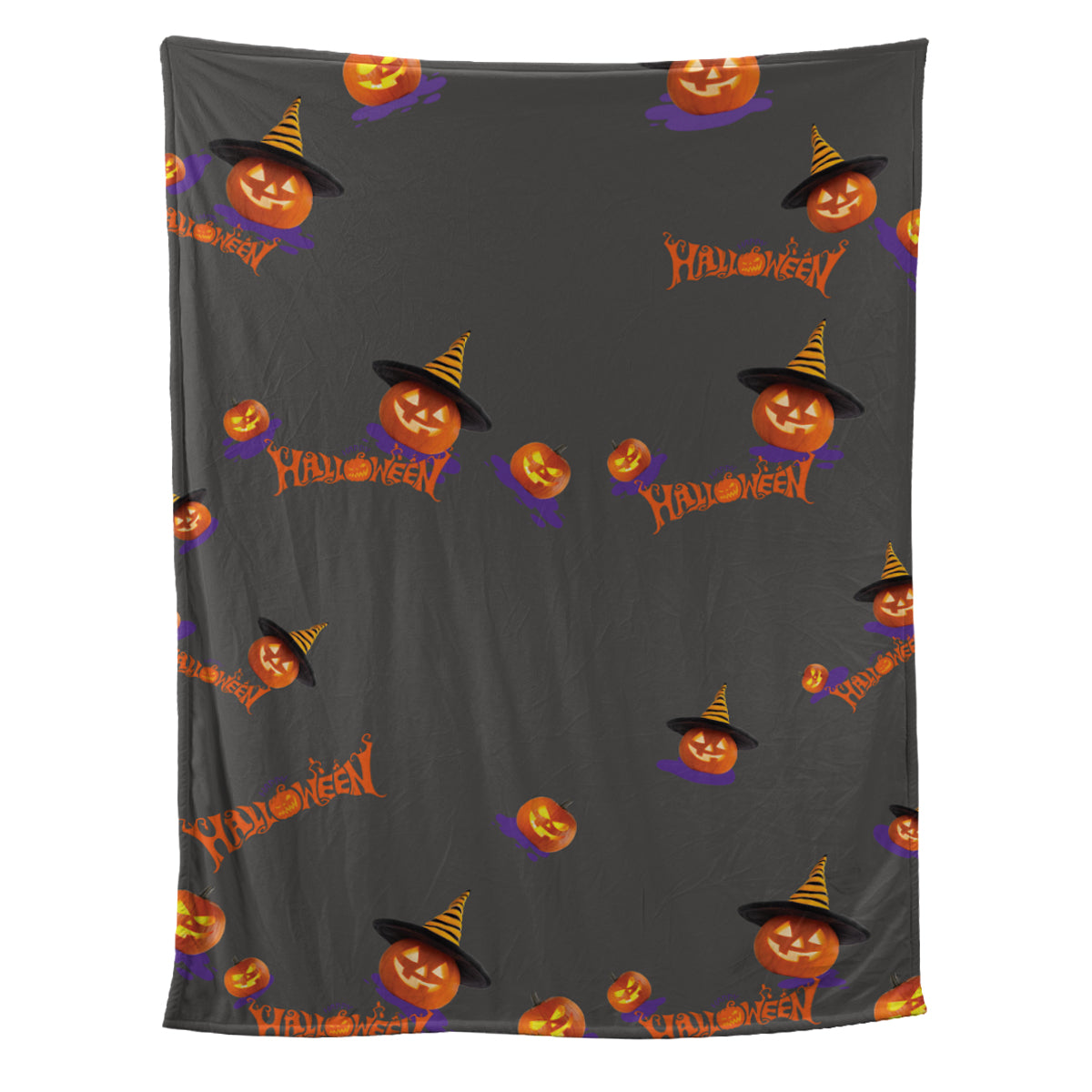 Teesdily | Halloween Pumpkin Personalized Fleece Blanket With Face Funny Halloween Custom Photo Fleece Throw Blanket Halloween Gift For Kids