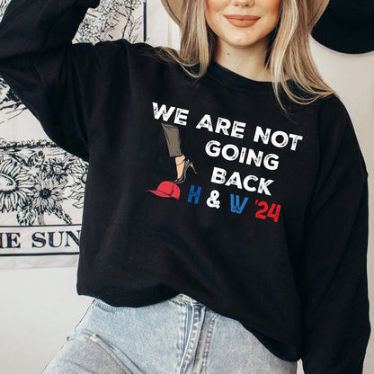 Teesdily | We Are Not Going Back Shirt, High Heels And Red Baseball Cap T-shirt, Not Going Back Sweatshirt, Comma Hoodie Mug Women Rights Gift