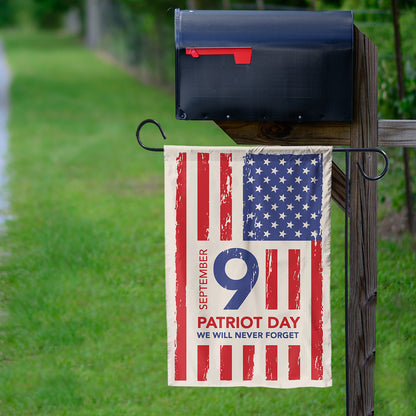 Teesdily | Never Forget 911 House Flag, 911 Patriot Day Garden Flag, American Flag September 11th Patriot Day, Memorial Day Never Forget Yard Flag