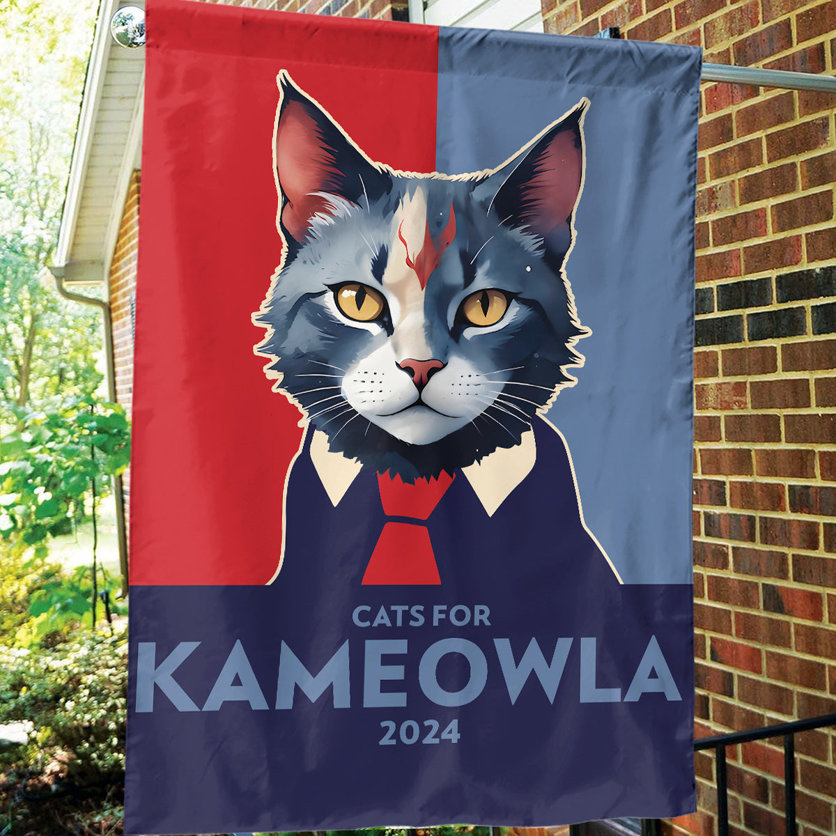 Teesdily | Cats For Kameowla 2024 Flag, Garden Flag House Outdoor Decor, Feminist 2024 Flag, Gift For Cat Lovers