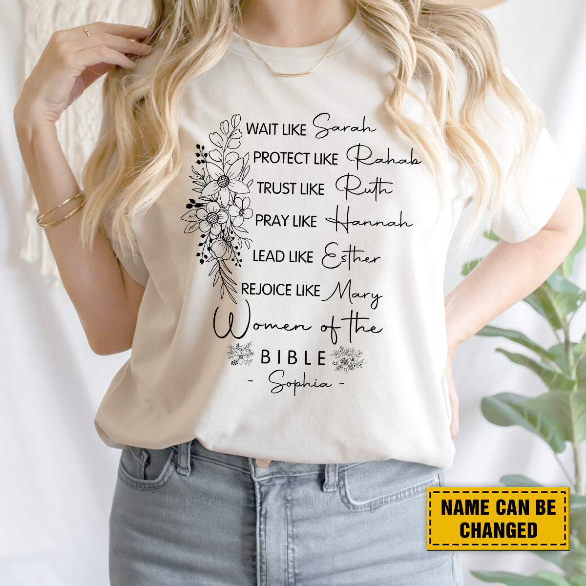 Teesdily | Customized Women Of The Bible Shirt, Wait Like Sarah Rejoice Like Mary Tee Sweatshirt Hoodie Mug, Christian Lovers Gifts, Jesus Pastor Tee