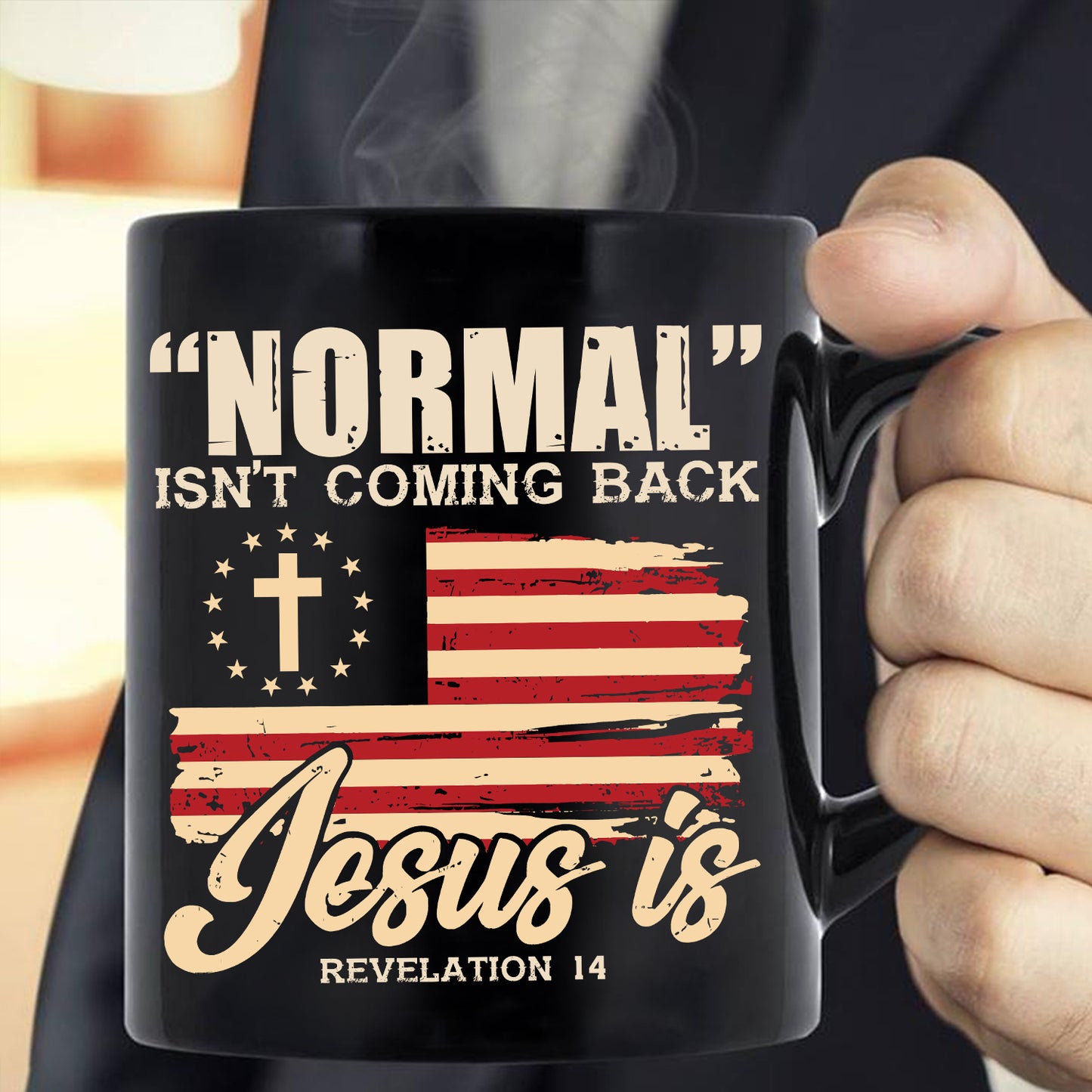 Teesdily | American Flag Patriotism Shirt, Normal Isn't Coming Back Jesus Is Back Design Sweatshirt Hoodie Mug, Independence Day Gifts