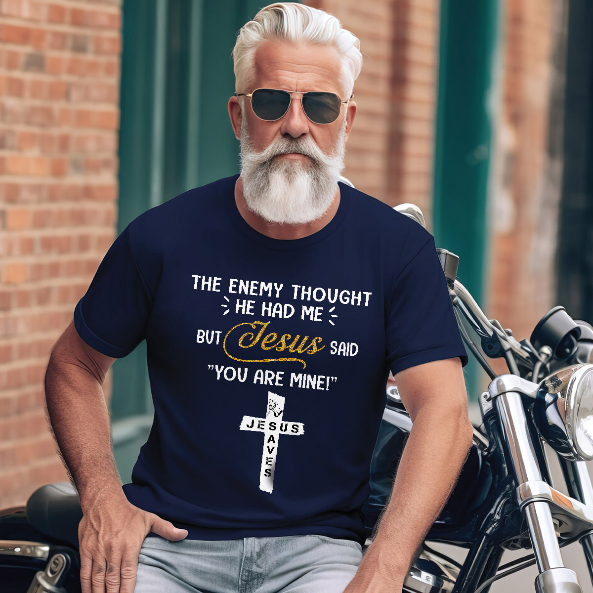 Teesdily | Jesus Cross Art Shirt, The Enemy Thought He Had Me But Jesus Said You Are Mine Tee, Jesus Lovers Gifts, Christian Shirt