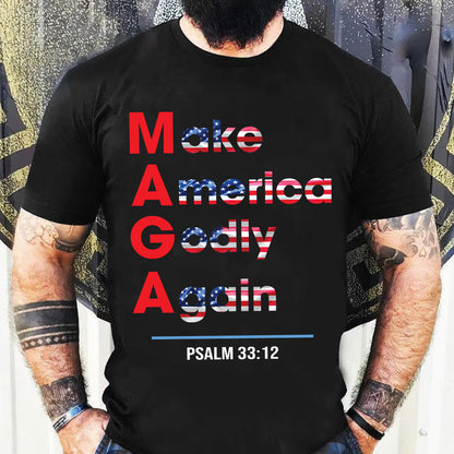 Teesdily | Jesus Patriotism American Shirt, Make America Godly Again Jesus Shirt, Jesus Lover Unisex Tshirt Hoodie Sweatshirt Mug, Christian Gifts