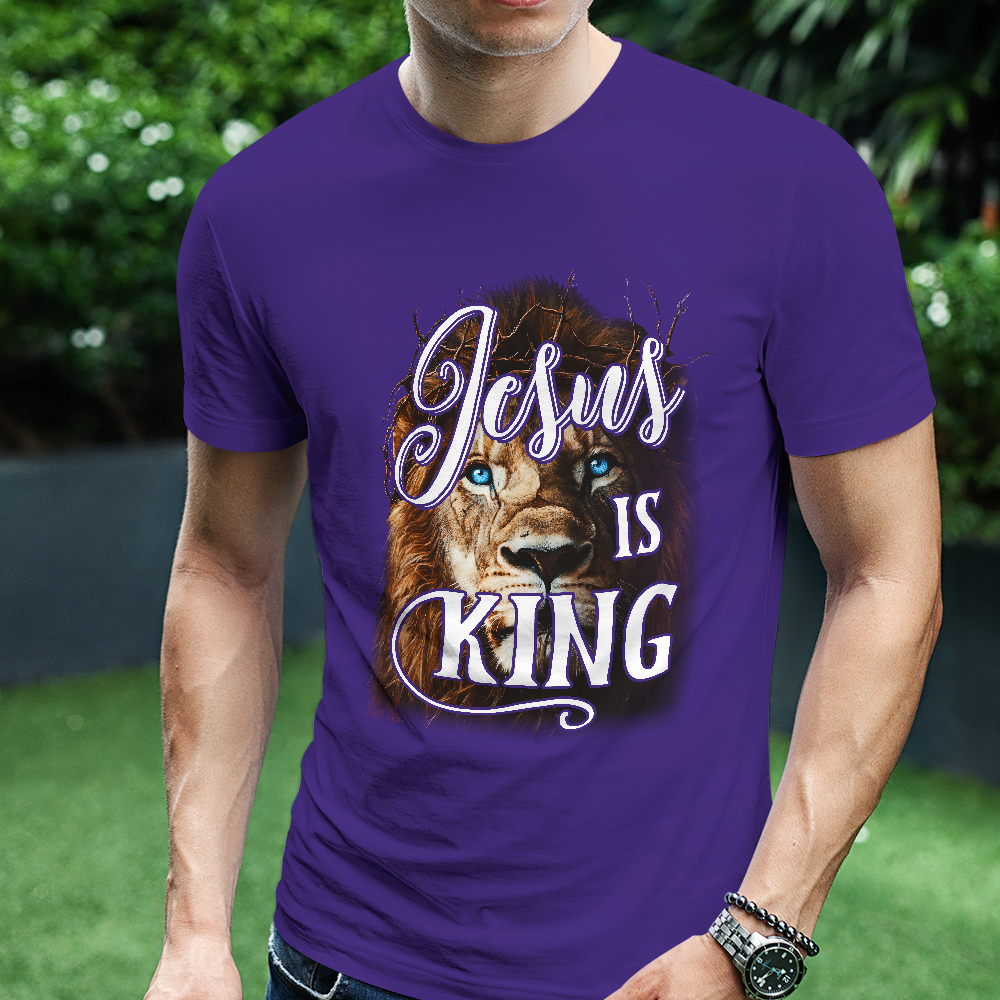 Teesdily | Jesus Is King Christian Shirt, Lion Of Judah Faith Sweatshirt,  Jesus Lion Hoodie Mug, Faith Tee Religious Gift