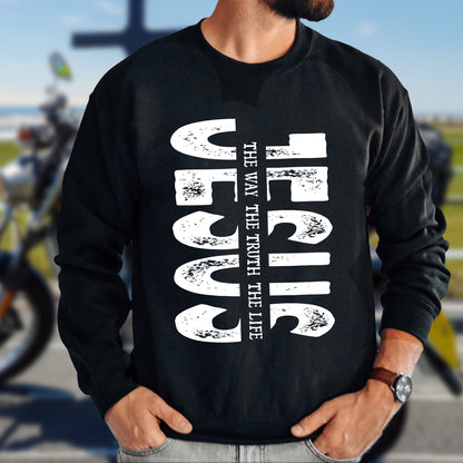 Teesdily | Jesus Cross Shirt, Jesus The Way The Truth The Life Tee Sweatshirt Hoodie Mug, Jesus Lovers Gifts, Christian Apparel, God Believers Gifts