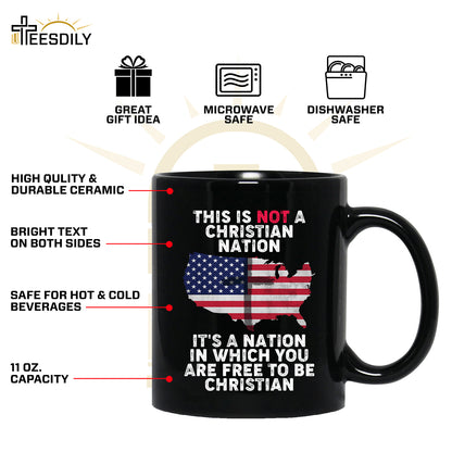 Teesdily | American Flag Jesus Cross Shirt, It's A Nation In Which You Are Free To Be Christian Tee Sweatshirt Hoodie Mug, Independence Day Gifts