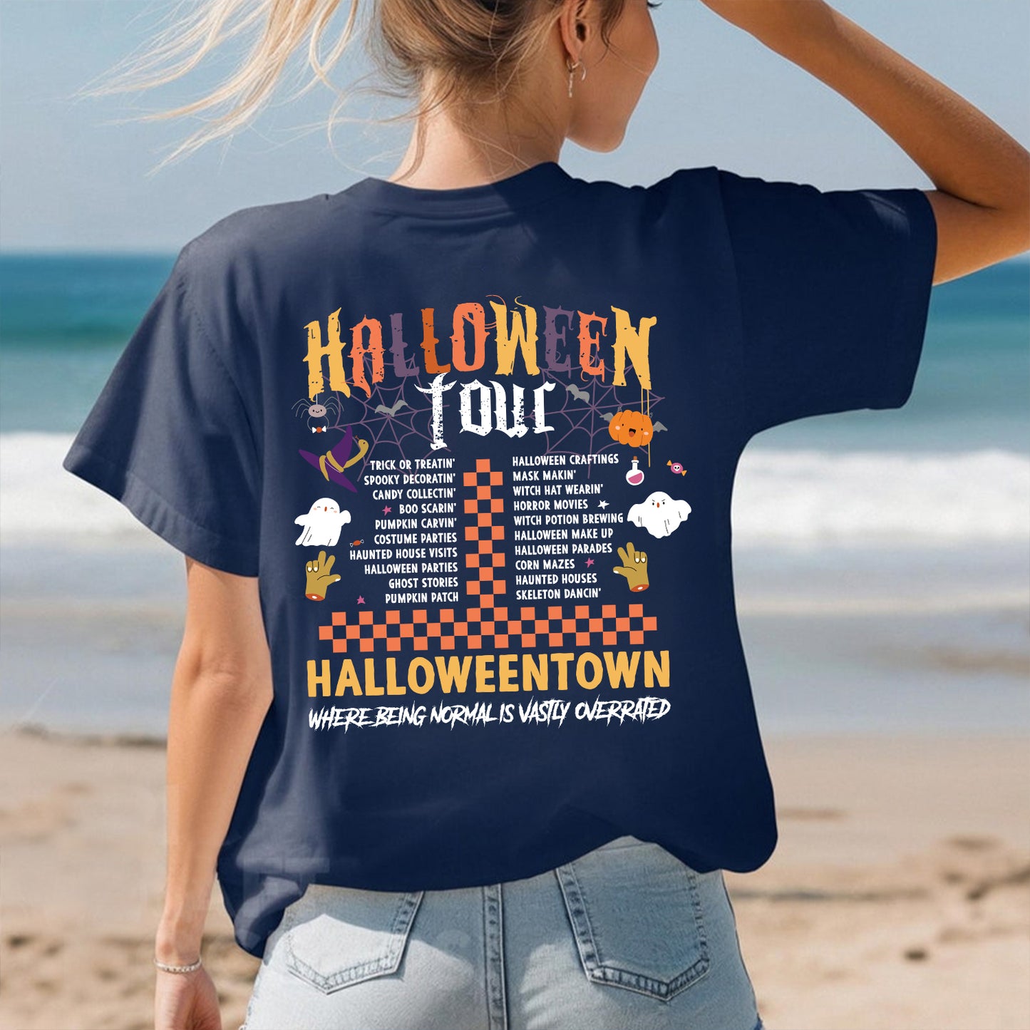 Teesdily | Halloween Tour Shirt, Halloween Town tee sweatshirt hoodie mug, halloween gifts, spooky season costume, halloween icons gifts