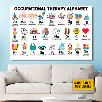 Teesdily | Occupational Therapy Alphabet Customized Poster Alphabet Poster Abc's Of Ot Occupational Therapist Print Occupational Therapy Decor