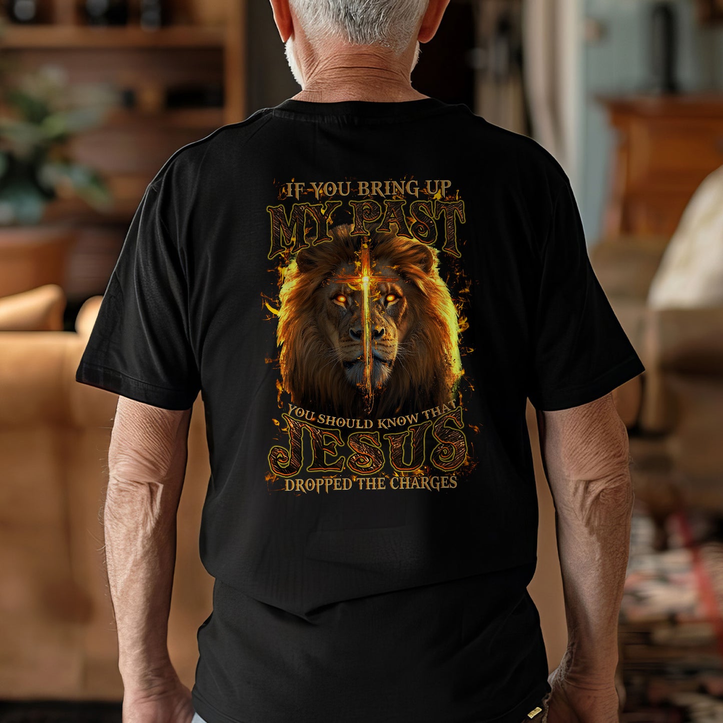 Teesdily | Jesus Christ Lion Cross Shirt, Jesus Dropped The Charges Lion Sweatshirt, Faith Religious Hoodie Mug, Jesus Lover Gift