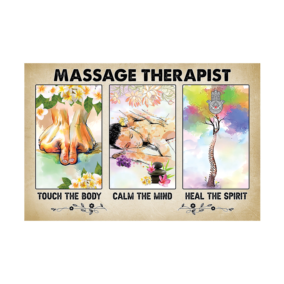 Teesdily | Massage Therapist Customized Art Painting Massage Therapy Poster Massage Therapist Office Decor Massage Therapist Graduation Gifts