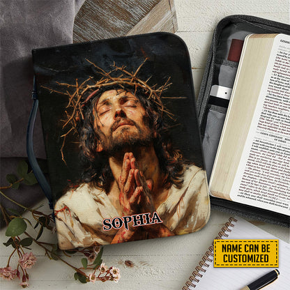 Teesdily | Customized Jesus Pray Bible Cover, Jesus Paid It All Bible Case, Eternal Life In Christ Jesus Our Lord Bible Bag, Christian Art Gifts