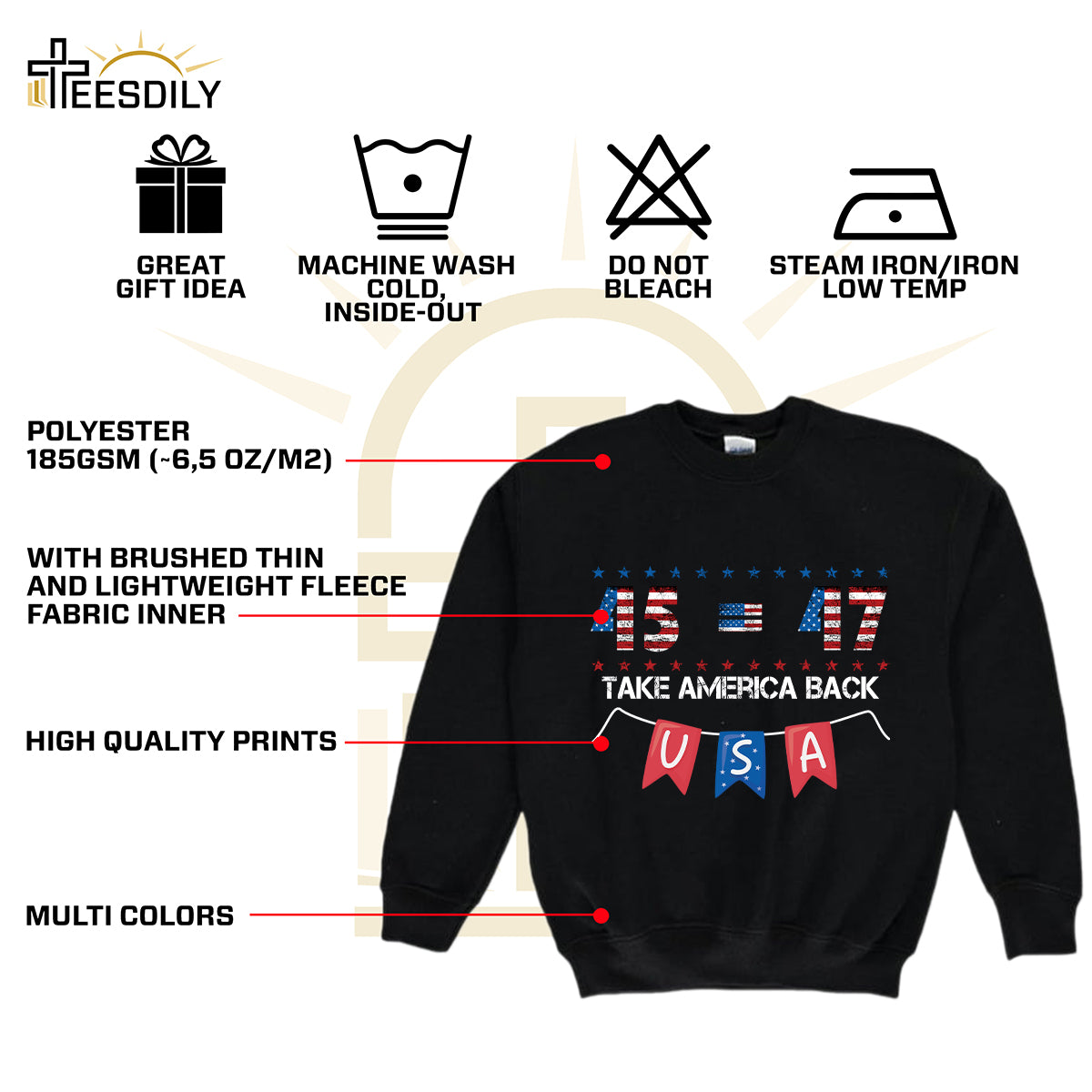 Teesdily | 45 47 Take America Back Shirt, Independence Day American Flag T-shirt, God Bless America Sweatshirt, US Pride Hoodie, Patriot Mug Cup Gift