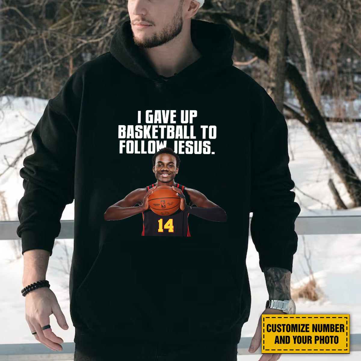 Teesdily | Personalized Basketball Jesus Shirt, I Gave Up Basketball To Follow Jesus Tee Sweatshirt Hoodie Mug, Jesus Basketball Lovers Gift