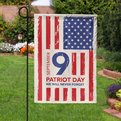 Teesdily | Never Forget 911 House Flag, 911 Patriot Day Garden Flag, American Flag September 11th Patriot Day, Memorial Day Never Forget Yard Flag