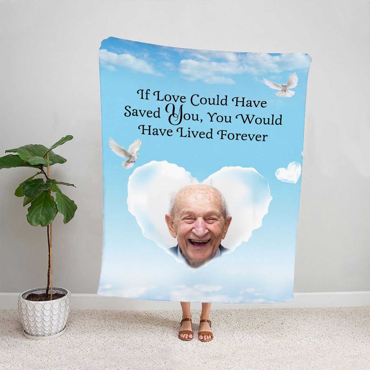 Teesdily | Personalized Photo Memorial Blanket, If Love Could Have Saved You Fleece, Memorial Gift For Family Siblings Friends, Sympathy Custom Gifts