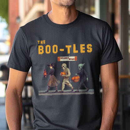 Teesdily | The Boo-tles Shirt, Retro Halloween Ghost Sweatshirt, Scabby Road Witchy Hoodie Mug, Spooky Season Skeleton Pumpkin Halloween Boo Gift