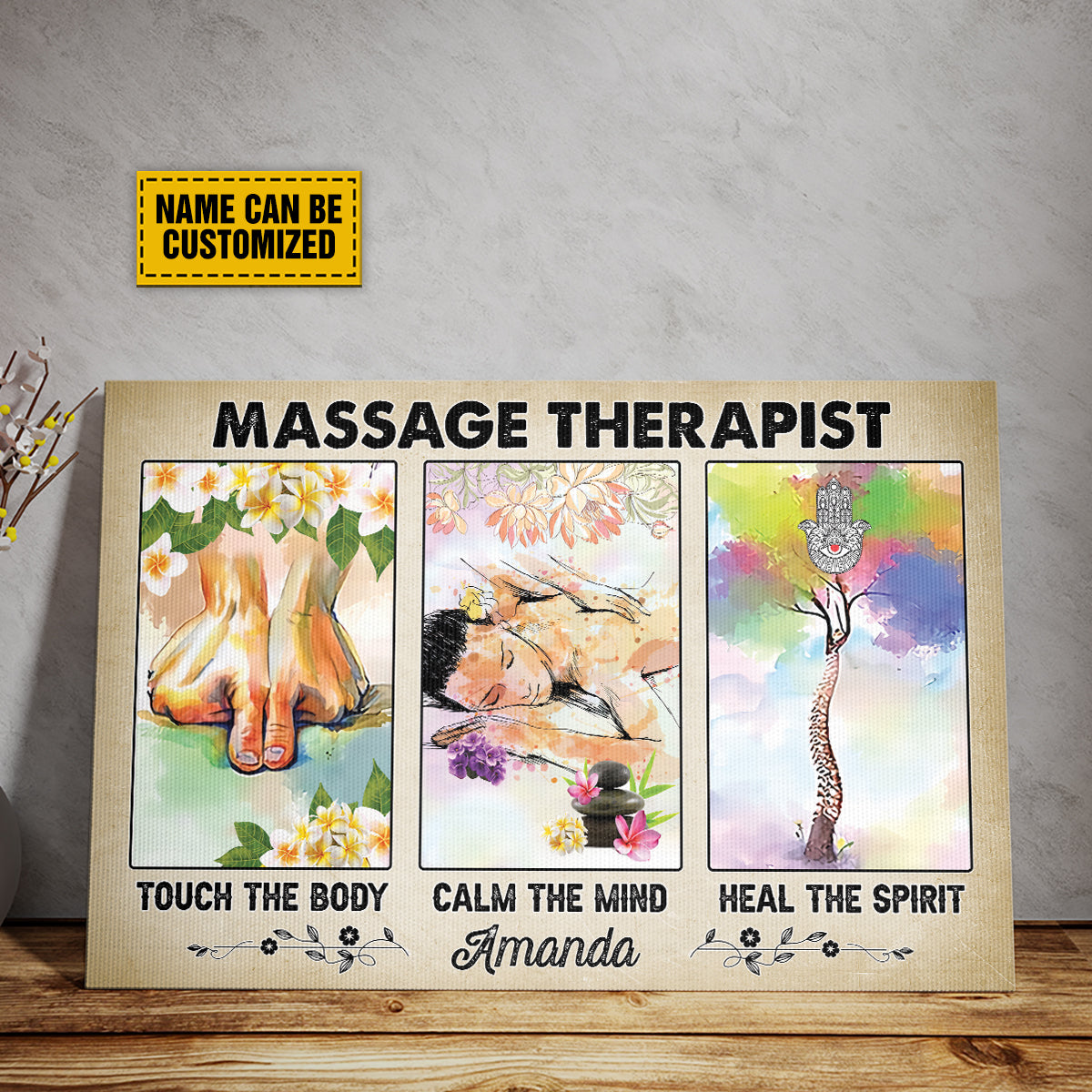 Teesdily | Massage Therapist Customized Art Painting Massage Therapy Poster Massage Therapist Office Decor Massage Therapist Graduation Gifts