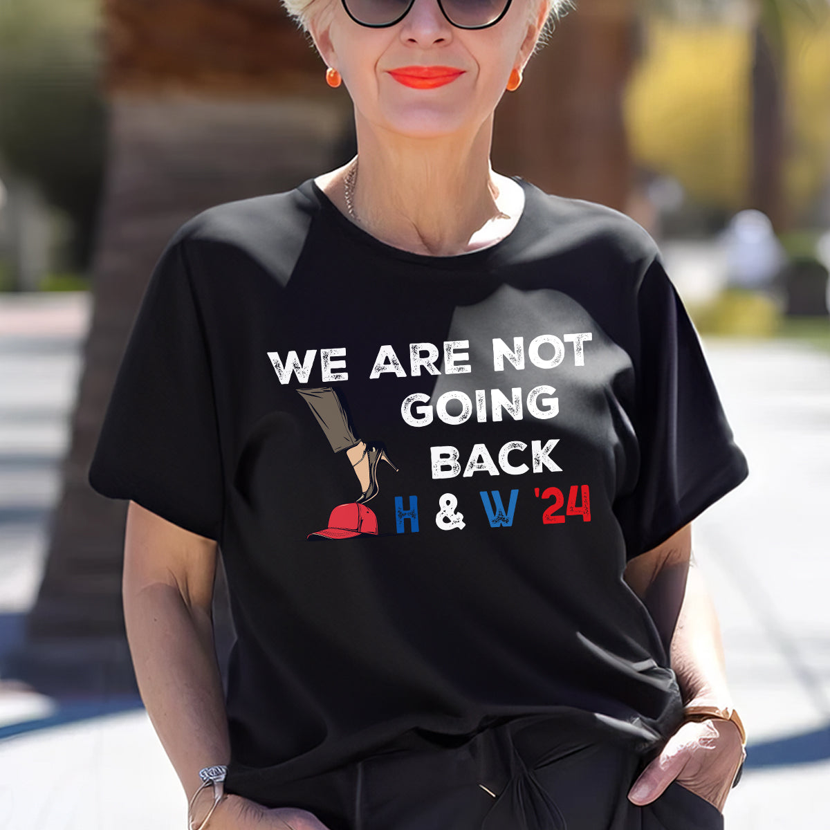 Teesdily | We Are Not Going Back Shirt, High Heels And Red Baseball Cap T-shirt, Not Going Back Sweatshirt, Comma Hoodie Mug Women Rights Gift