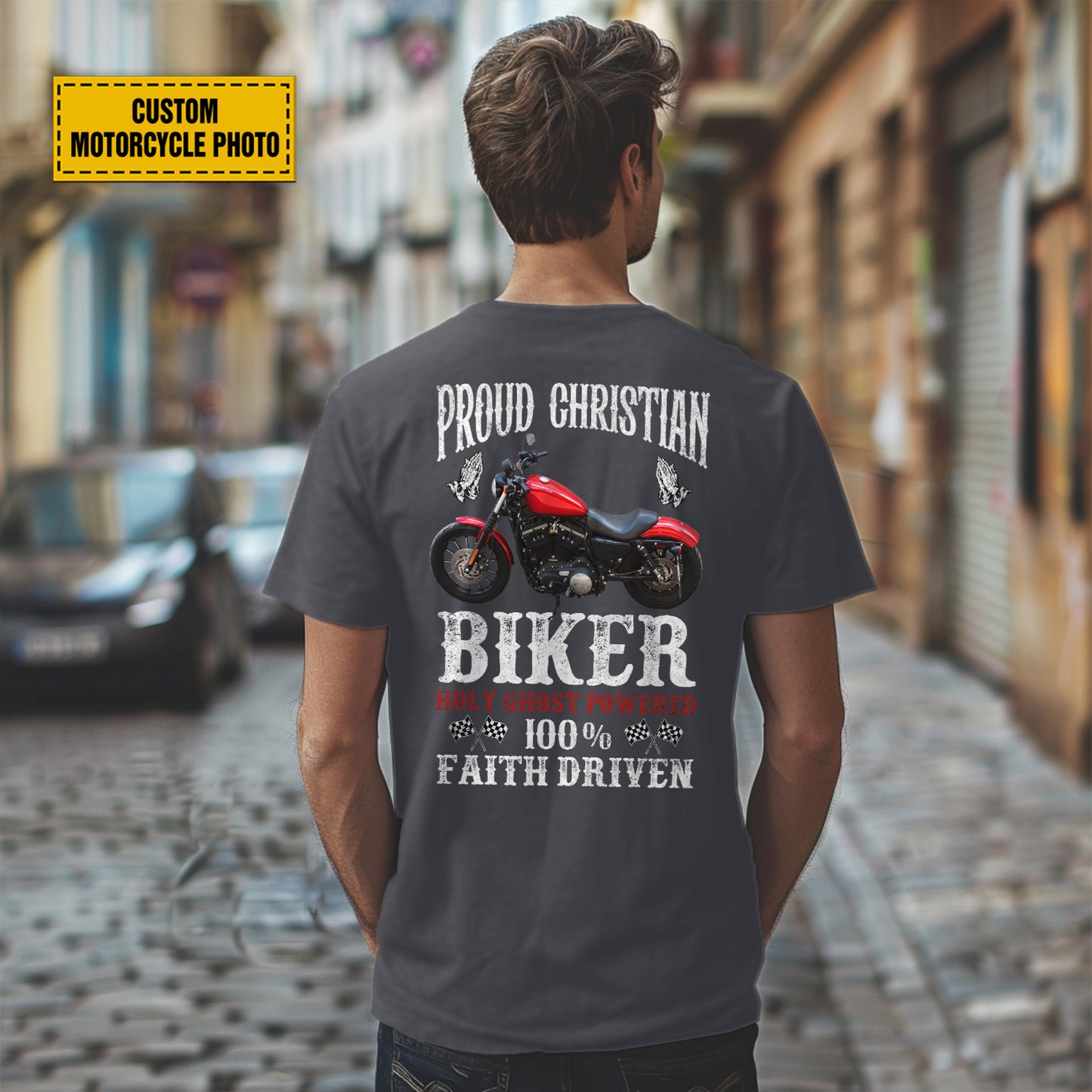 Teesdily | Christian Biker Customized Graphic Tees Men, Motorcycle Faith Driven Men's T-shirts Hoodie Sweatshirt Mug, Speed Lover Gifts, Biker Tops