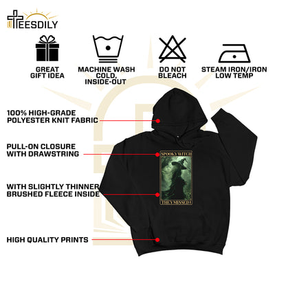 Teesdily | Spooky Witch Shirt, Halloween Witch Spooky Sweatshirt, They Missed 1 Hoodie, Spooky Vibes Social Club T-shirt, Halloween Gifts Women